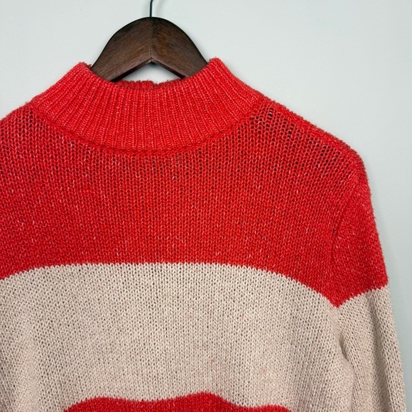 Aerie Oh-Snow-Soft Mock Neck Orange Slouchy Sweater - Picture 3 of 7